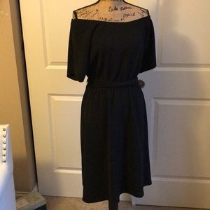 Tahari Black Off the Shoulder Dress